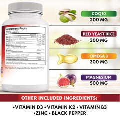 New Age COQ10 bottle back label shows ingredient details for informed choices.