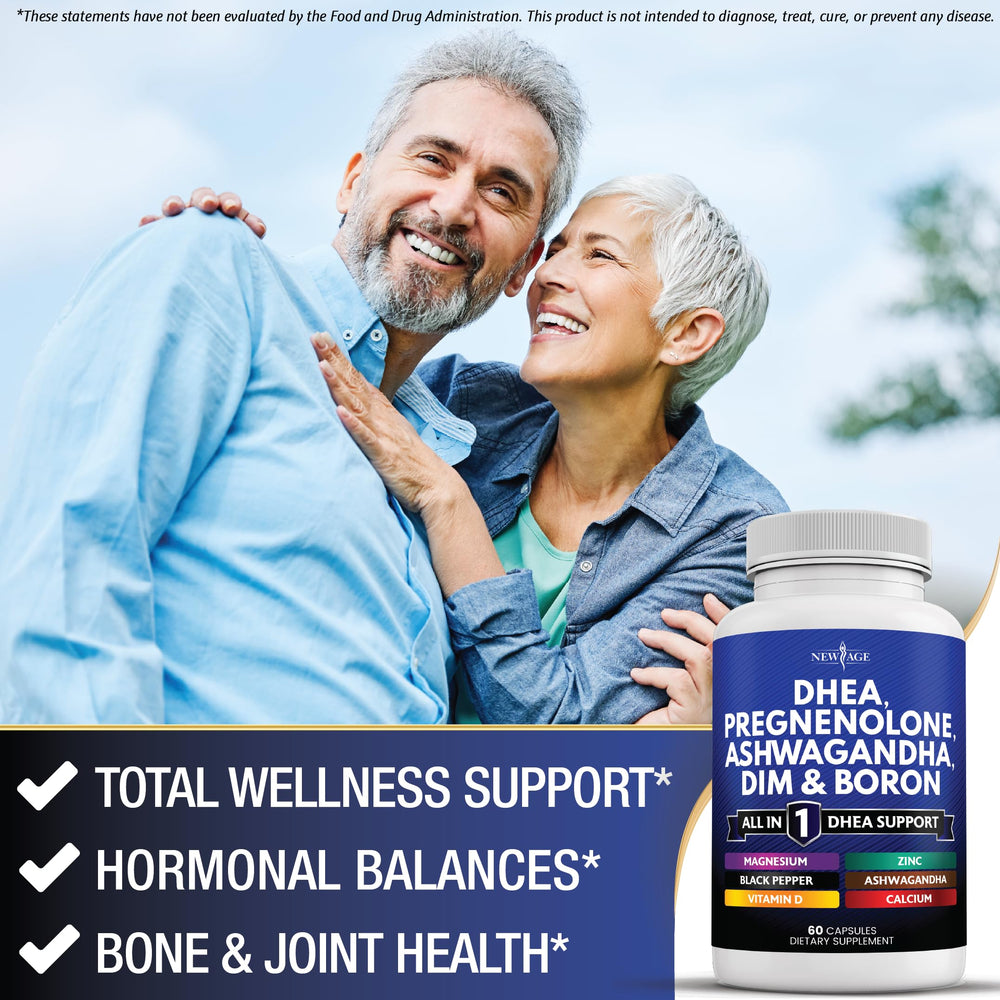 NEW AGE DHEA hero shot highlighting pregnenolone content