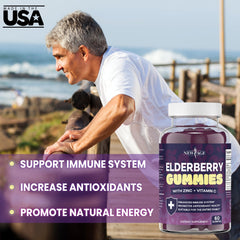 New Age Elderberry Gummies ingredients and vegetarian, gluten-free certification
