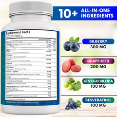 NEW AGE Eye Vitamins capsules close-up show antioxidant blend for eye support.