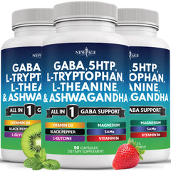 New Age GABA All-In-1 bottle front for balanced mood and daily calm.