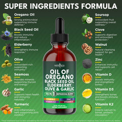 NEW AGE Oil of Oregano Drops dropper top for convenient use.