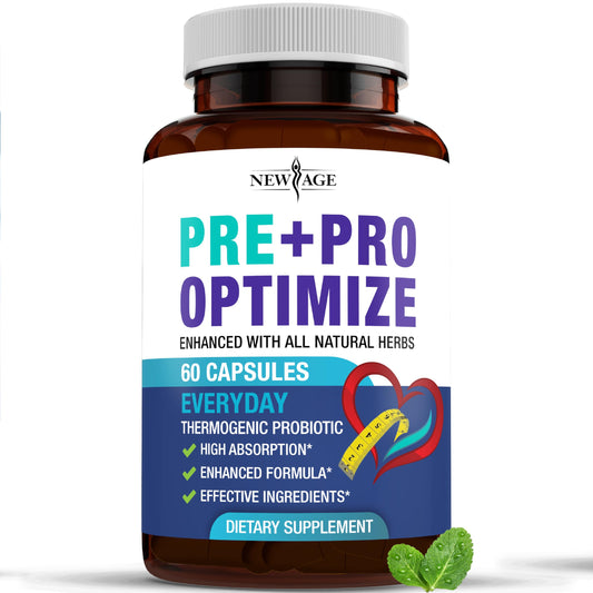 NEW AGE Pro Optimize Probiotics bottle front for women's wellness