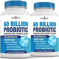 NEW AGE Probiotics 60B CFU bottle helps support daily gut balance.