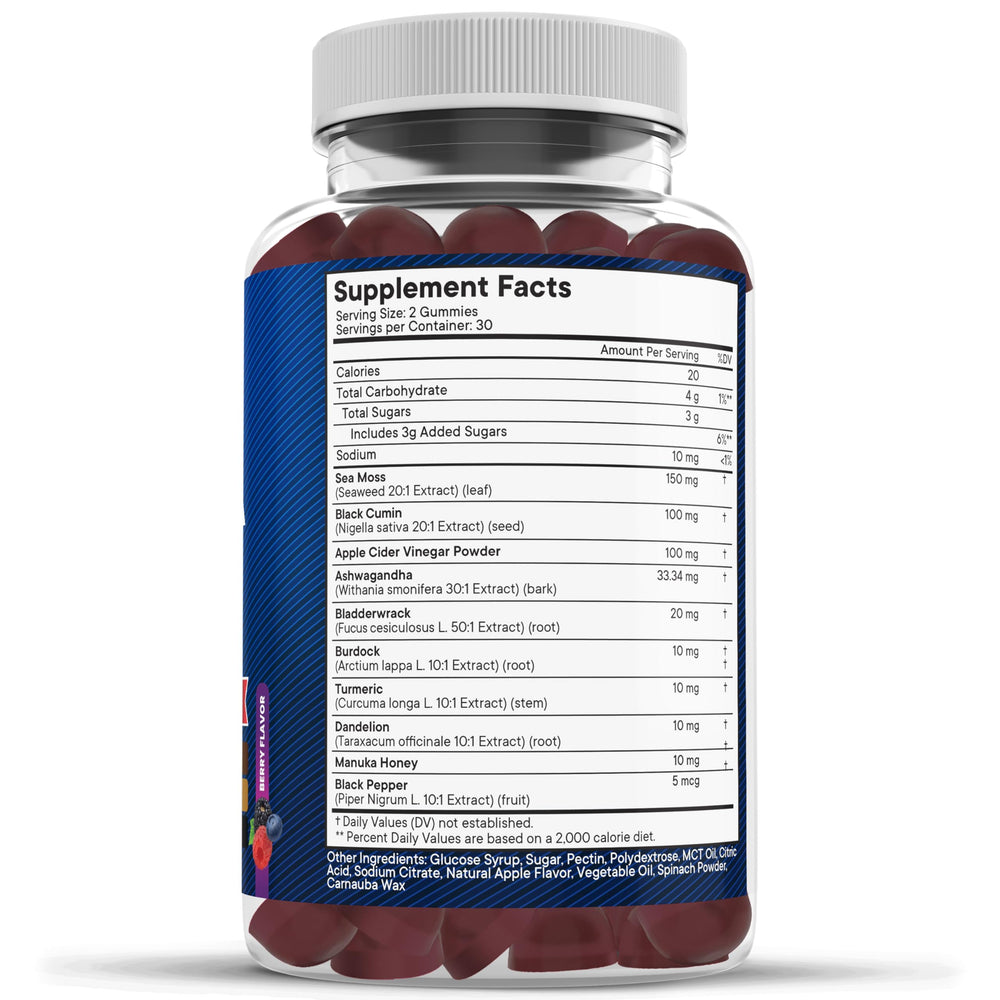 New Age Sea Moss Gummies kids serving visual for family use.