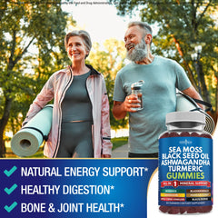 New Age Sea Moss Gummies packaging showcasing quality and clean ingredients.