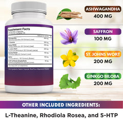 NEW AGE st-johns-wort-5htp blend bottle demonstrates herbal synergy