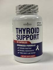 NEW AGE thyroid capsules close-up showing easy-to-take daily form.