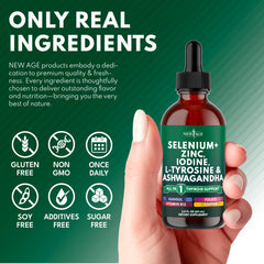 NEW AGE Thyroid Support Drops dropper enables precise, alcohol-free dosing.