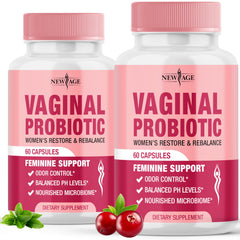NEW AGE Vaginal Probiotics bottle for daily balance and routine care.