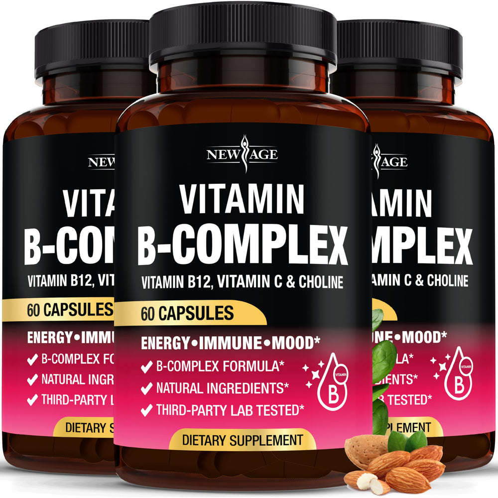 New Age Vitamin B Complex bottle front view for daily energy support.
