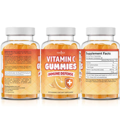 Travel-friendly bottle of NEW AGE Vitamin C Gummies for on-the-go.