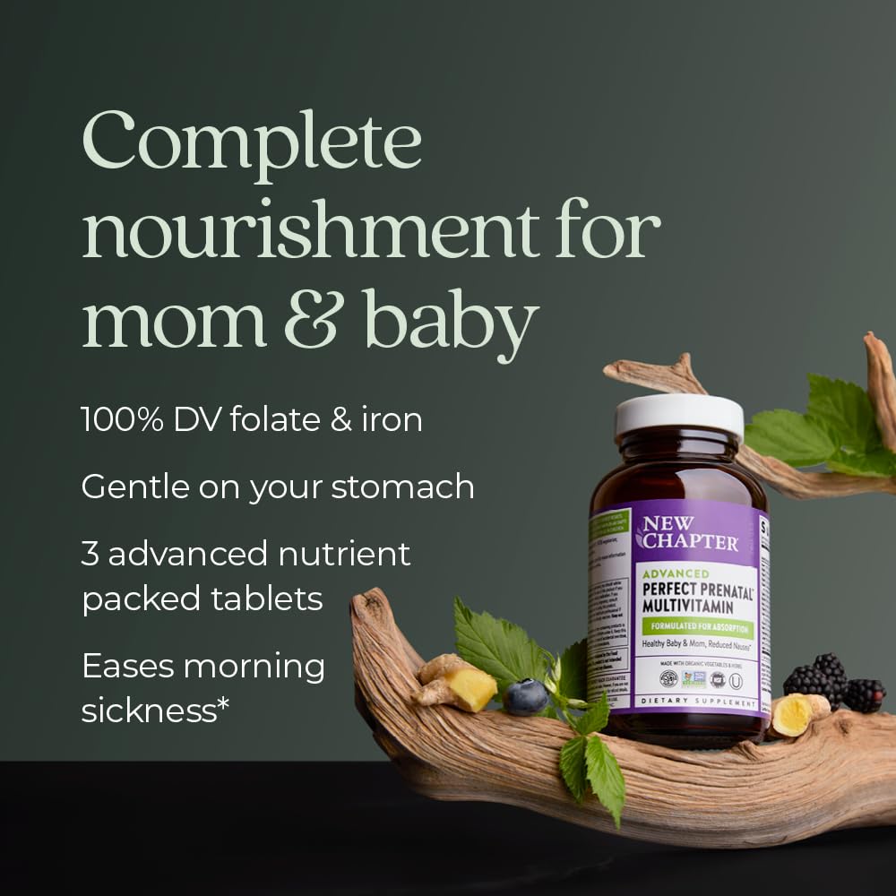 New Chapter Advanced Perfect Prenatal fermented iron shown for constipation-free iron.