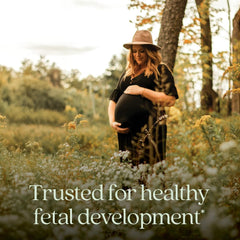 Close-up of New Chapter Advanced Perfect Prenatal tablets highlighting fermented iron and methylfolate.