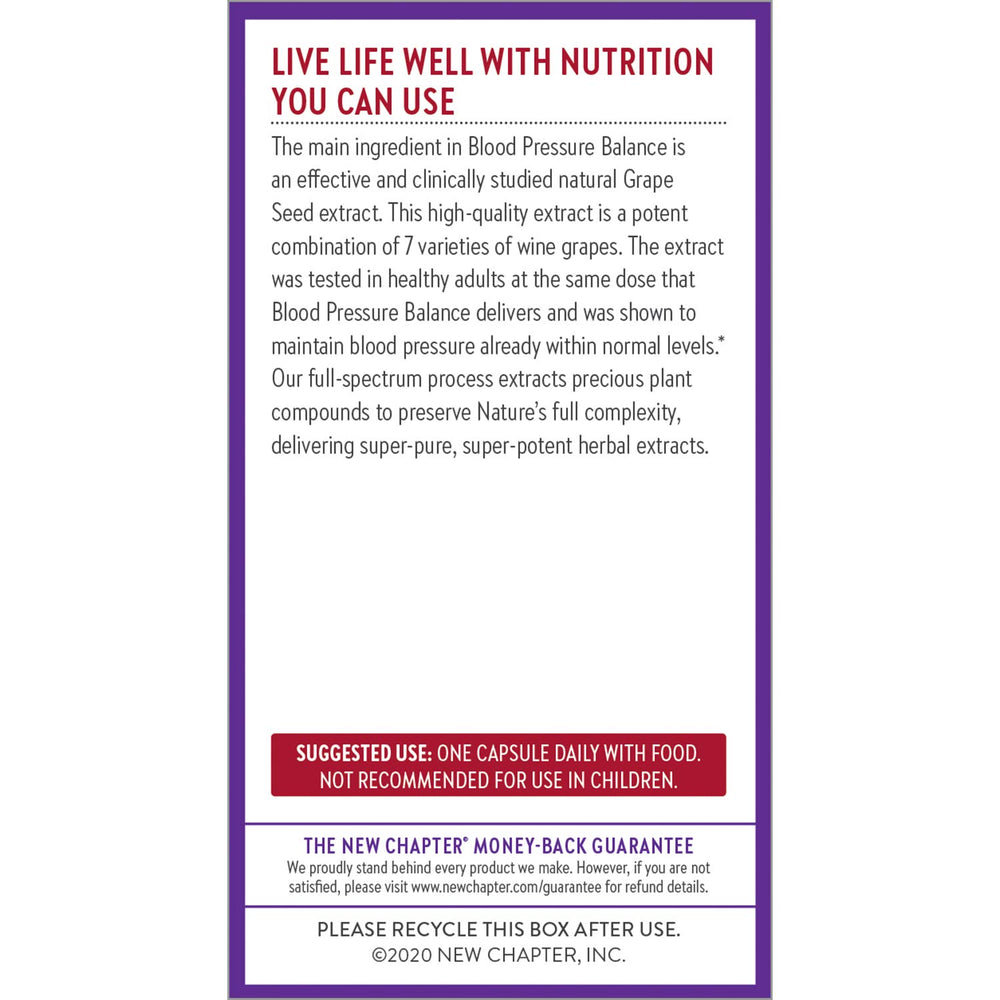 New Chapter Holy Basil and Black Currant note on label highlights cardio support potential.