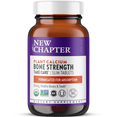 New Chapter Calcium bottle front view highlighting plant-based formula for bone support