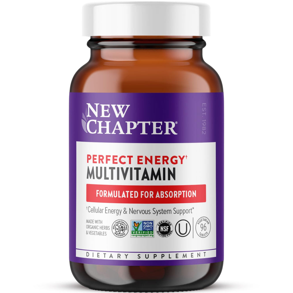 New Chapter Energy Multivitamin bottle front view showing compact daily energy support.