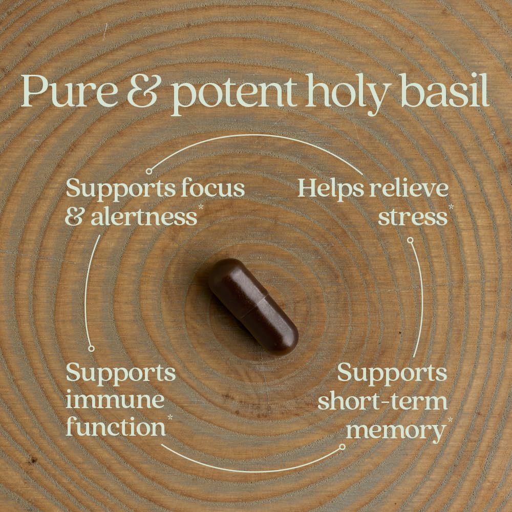New Chapter Holy Basil Force packaging label mentions immune support.
