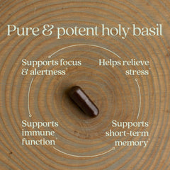 New Chapter Holy Basil Force packaging label mentions immune support.
