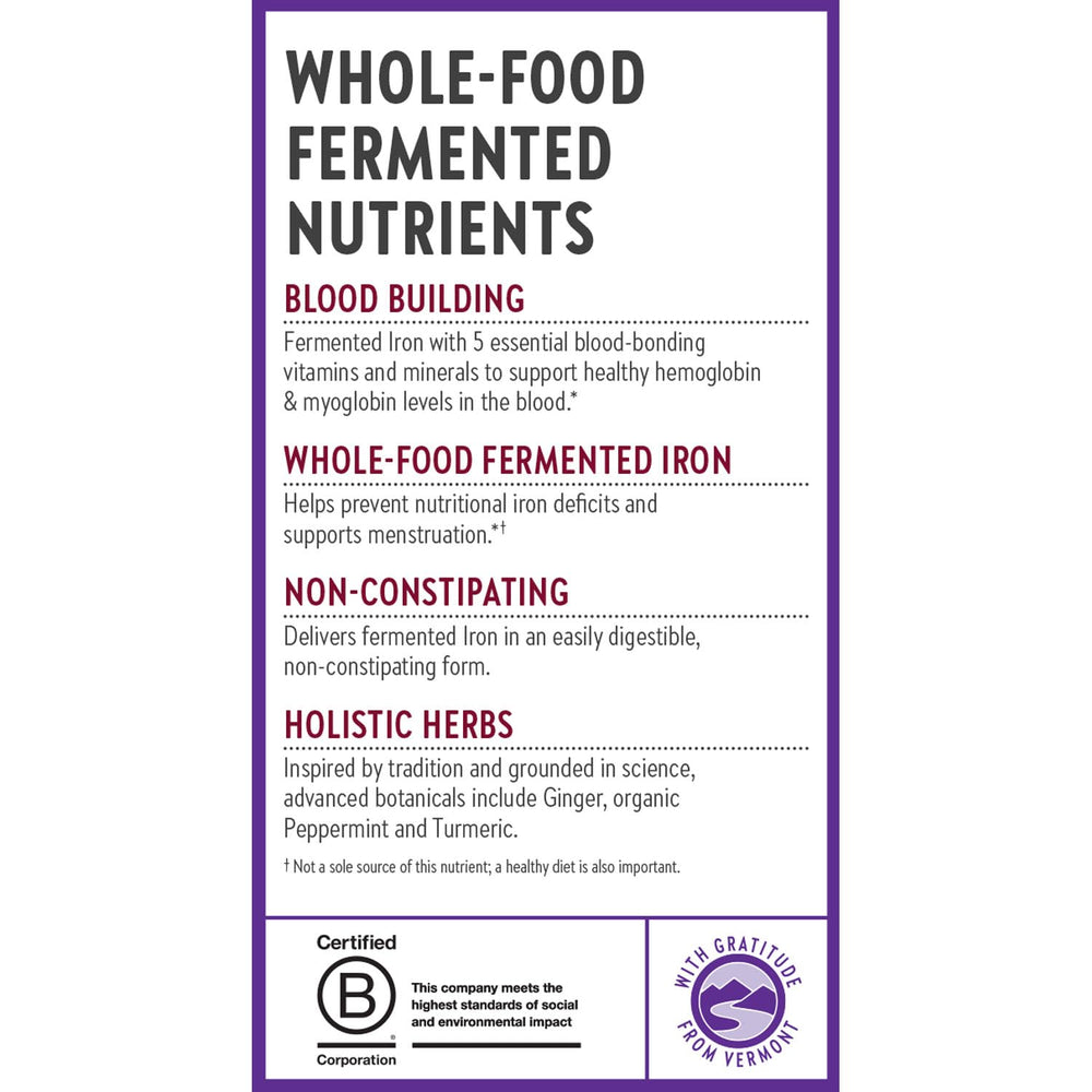 New Chapter Iron packaging highlights a 3-month supply.