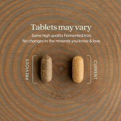New Chapter Iron taken as a pill at a desk.