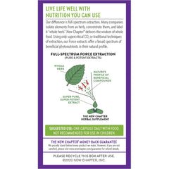 New Chapter Lemon Balm Force bottle with seal signaling quality and verified ingredients.