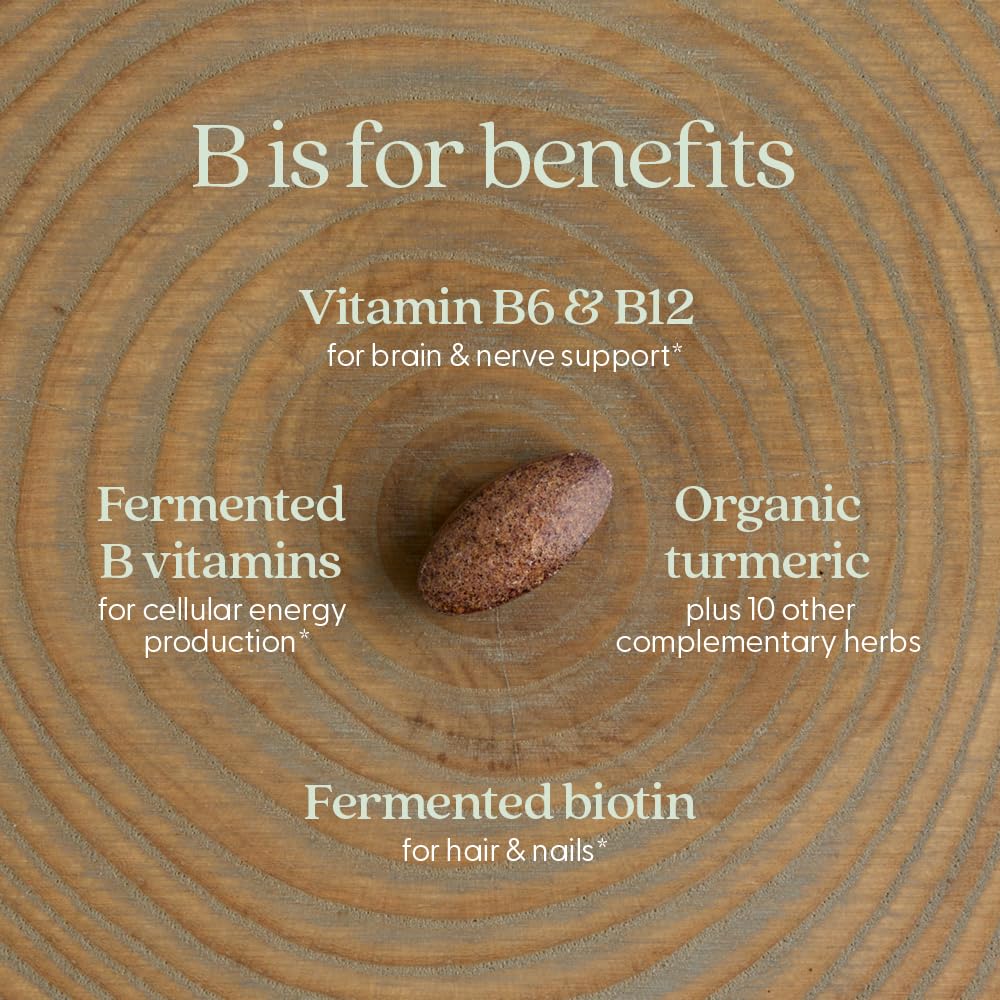 New Chapter Organic vegetables and herbs ingredients background for the B complex.