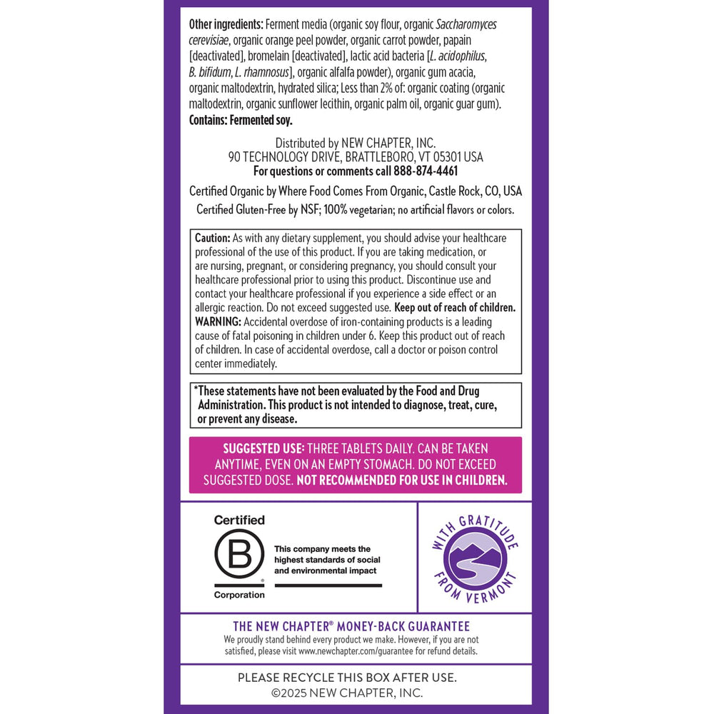 New Chapter Perfect Postnatal Non-GMO verified seal for trusted ingredients