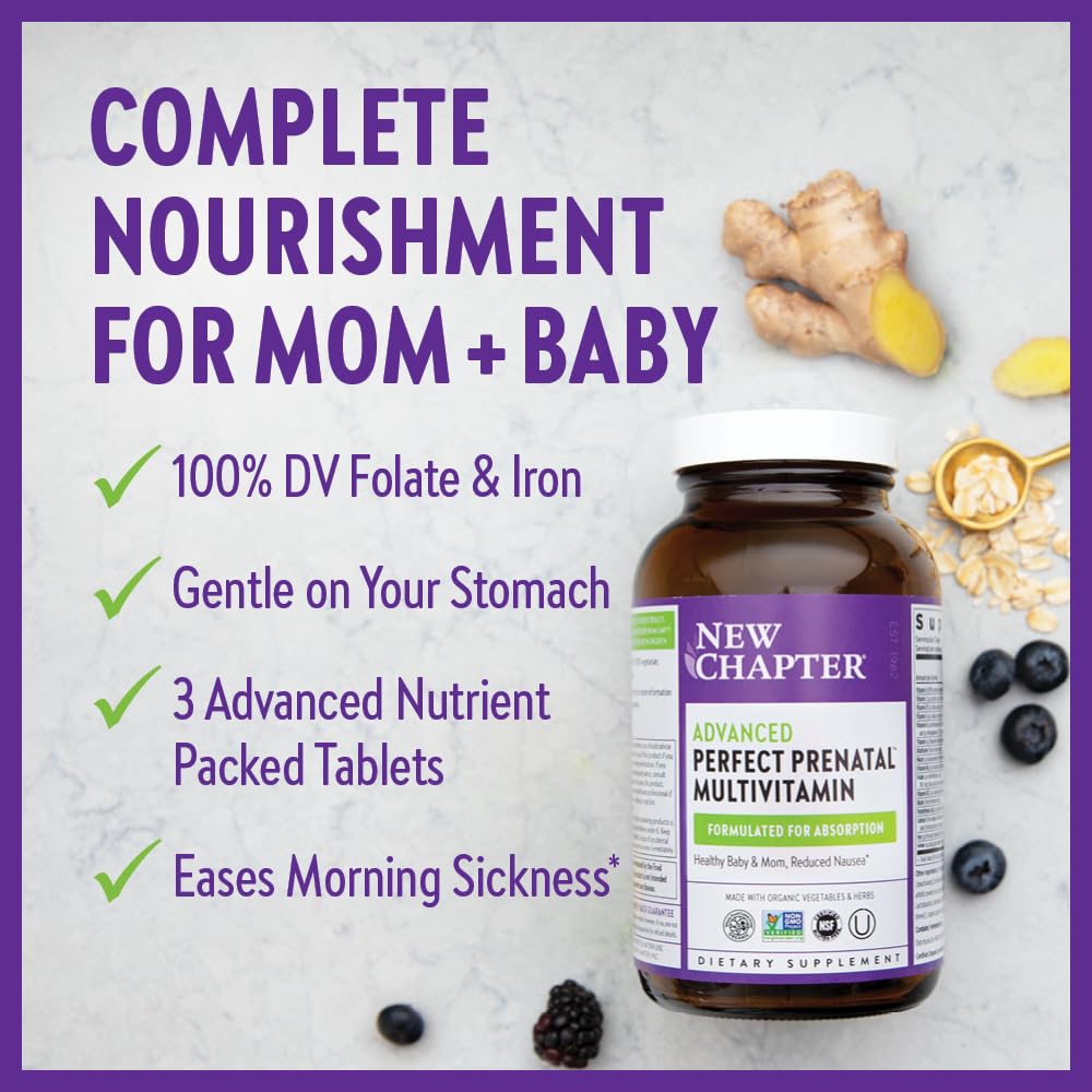 New Chapter Perfect Prenatal ginger root in packaging for gentle relief during pregnancy.