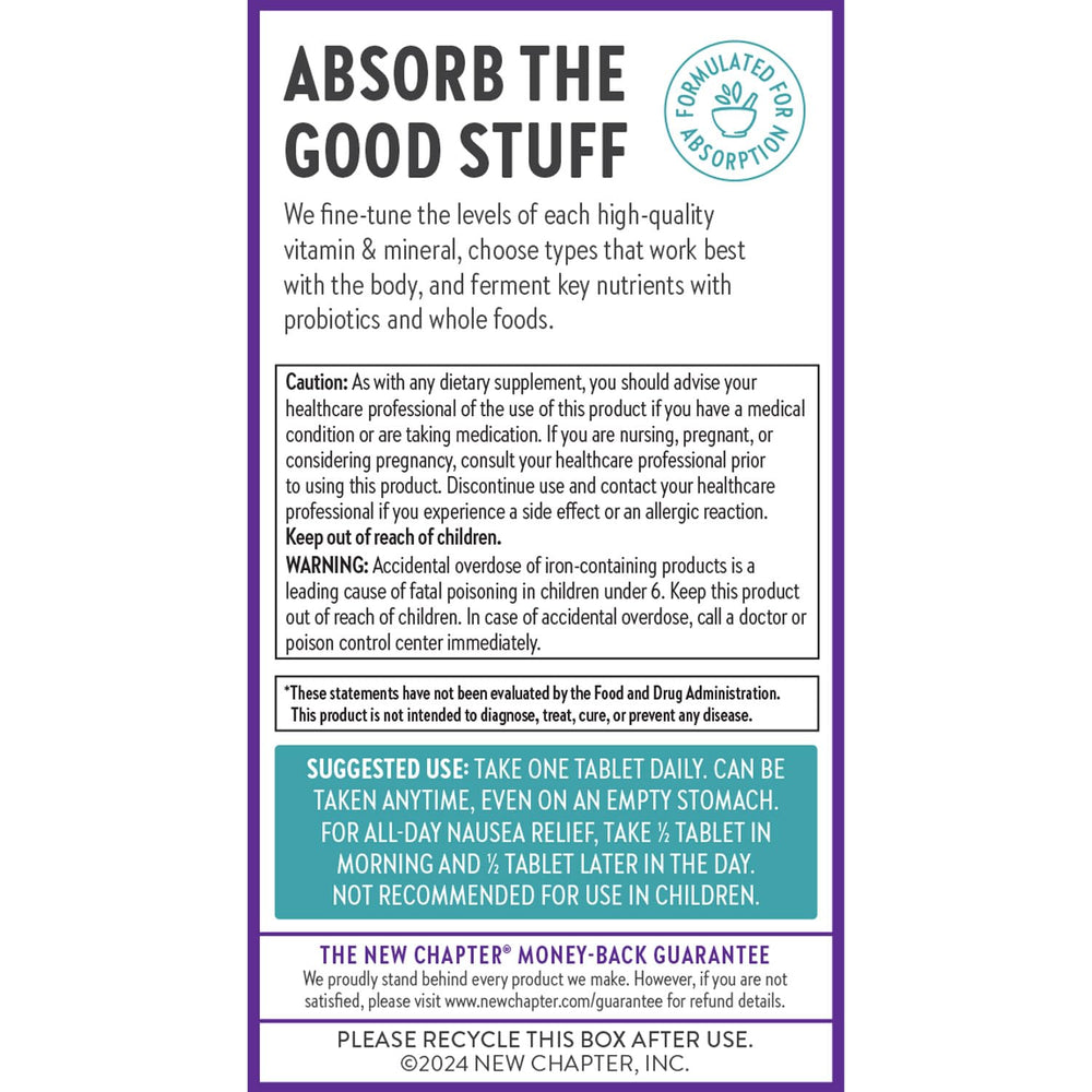 New Chapter Prenatal non-GMO label close-up.