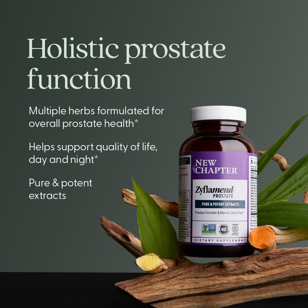 New Chapter Prostate pumpkin seed oil bottle highlights plant-based antioxidant support.