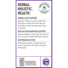 New Chapter Zyflamend Nighttime certificate seal highlights quality verifications