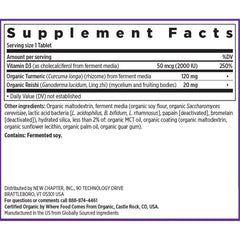 New Chapter tablet close-up showcasing vegetarian formula.