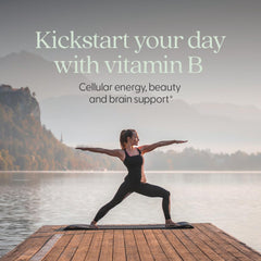 New Chapter Vitamin B Complex bottle label highlights USDA Organic and vegan quality