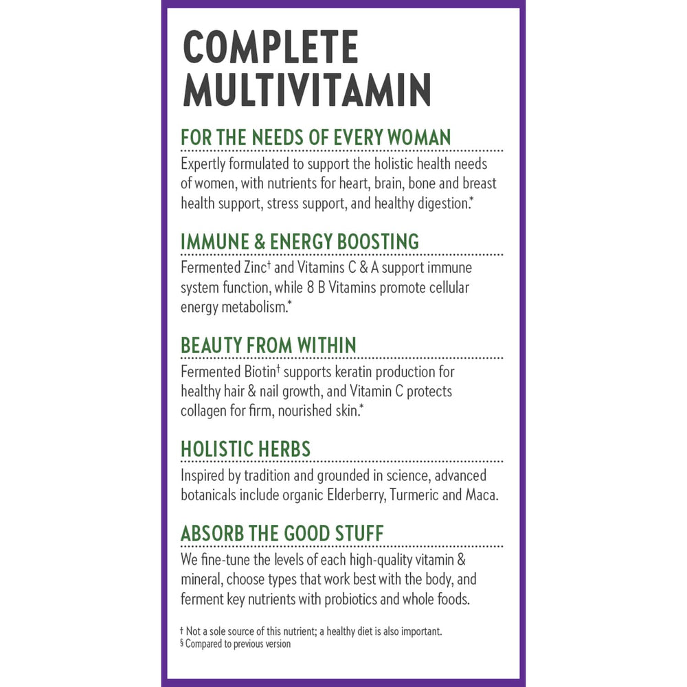 New Chapter Women's Multivitamin gluten-free non-GMO certification badge.