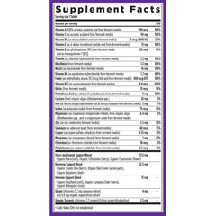 New Chapter Women's Multivitamin immunity support graphic highlights vitamin C and zinc.