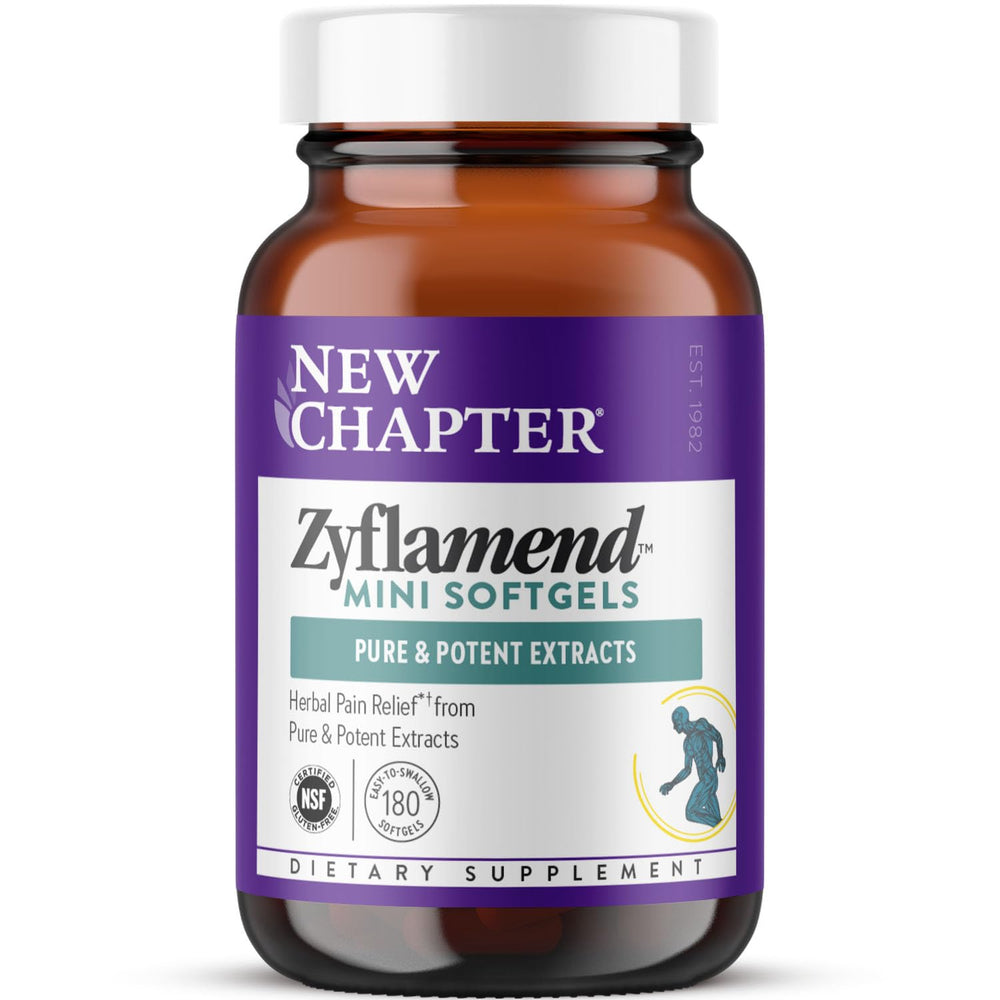 New Chapter Zyflamend Mini Softgels bottle front for convenient daily joint support.