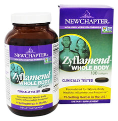 New Chapter Zyflamend softgels capsule closeup highlights non-GMO vegetarian capsule