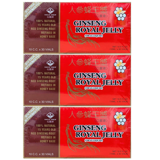 New Green Nutrition 3-boxes Magic Drop Ginseng Royal Jelly bottle pour shows convenient daily doses