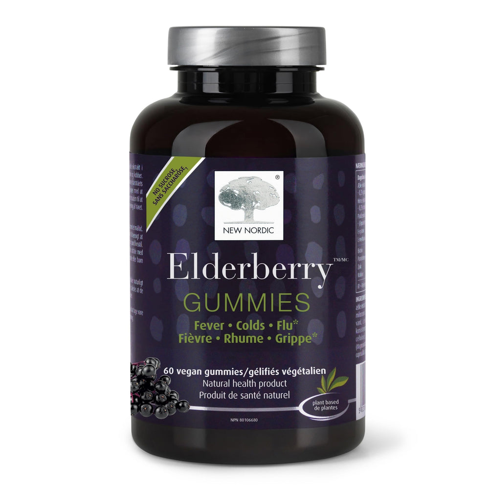 New Nordic Elderberry Vegan Gummies bottle for immune support.