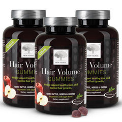 NEW NORDIC Hair Volume Gummies jar front view for daily hair support