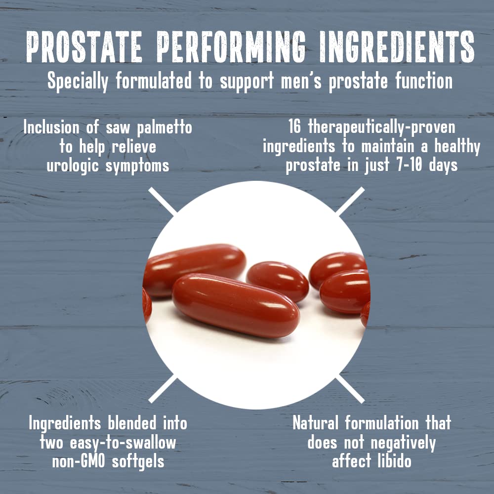 Label highlighting 16 ingredients of NEW ROOTS HERBAL Prostate Perform