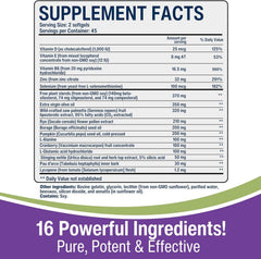 NEW ROOTS HERBAL Prostate Perform softgels arranged for viewing