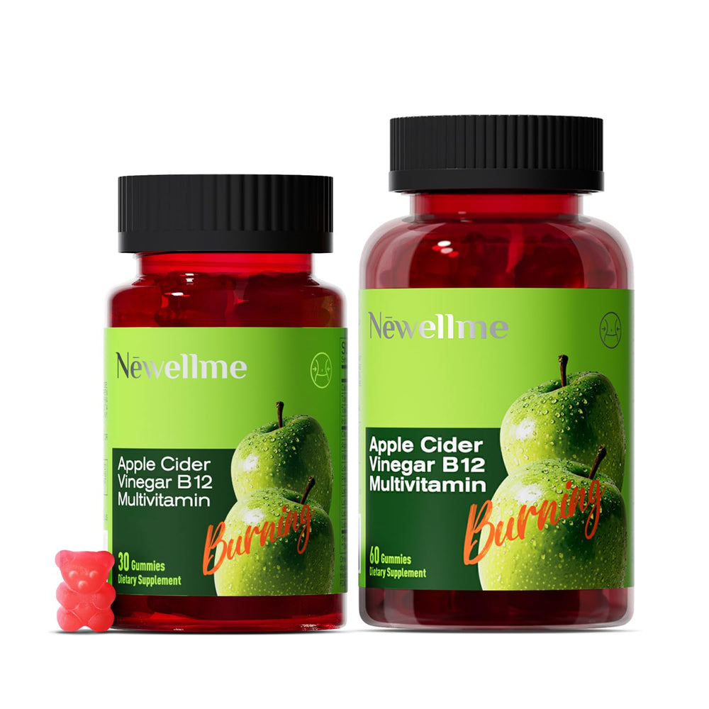 Newellme Apple Cider Vinegar Gummies bottle supports digestion and energy.