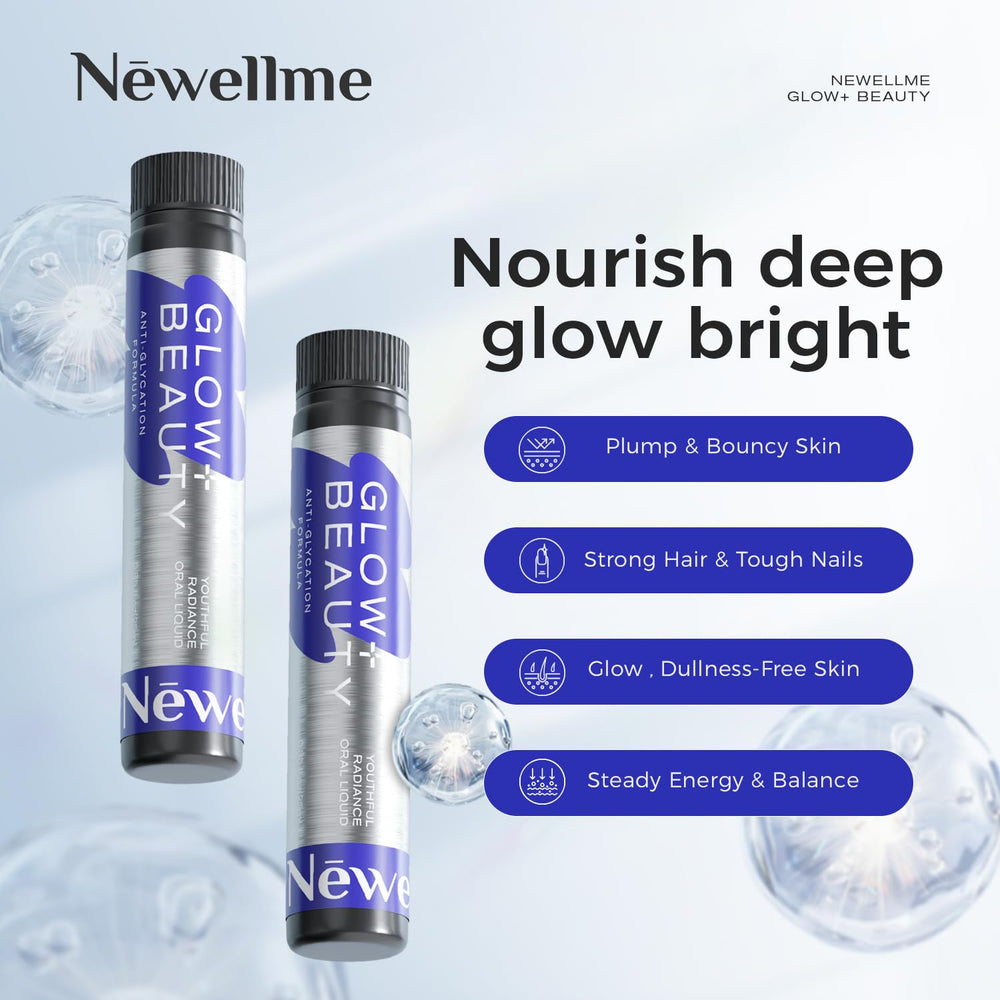 NEWELLME Glow+Beauty 14-bottle pack ready for daily hydration and beauty routine.