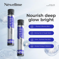 NEWELLME Glow+Beauty 14-bottle pack ready for daily hydration and beauty routine.
