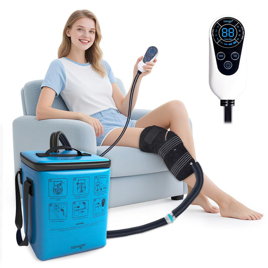 NEWGO cold therapy machine front view for targeted knee and shoulder cooling relief