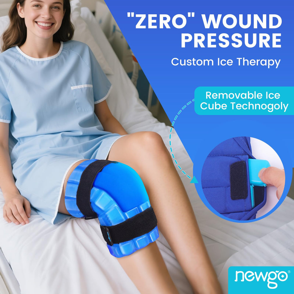 NEWGO knee ice pack with detachable ice capsule targets swelling precisely.