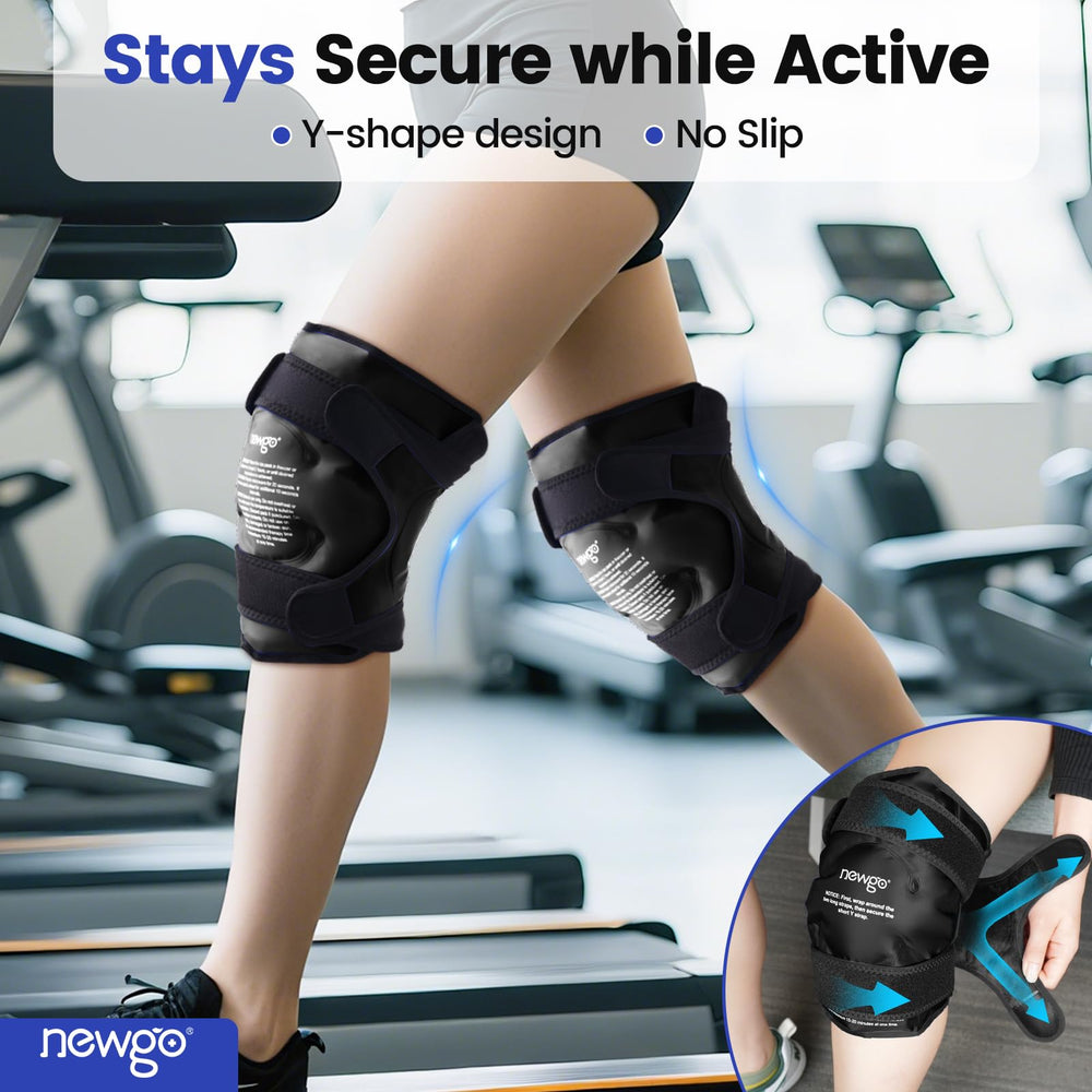 NEWGO knee ice pack with Y-shaped design adapts securely.