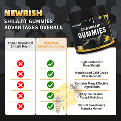 Newrish Shilajit Gummies 85+ minerals emphasis for daily nutrition